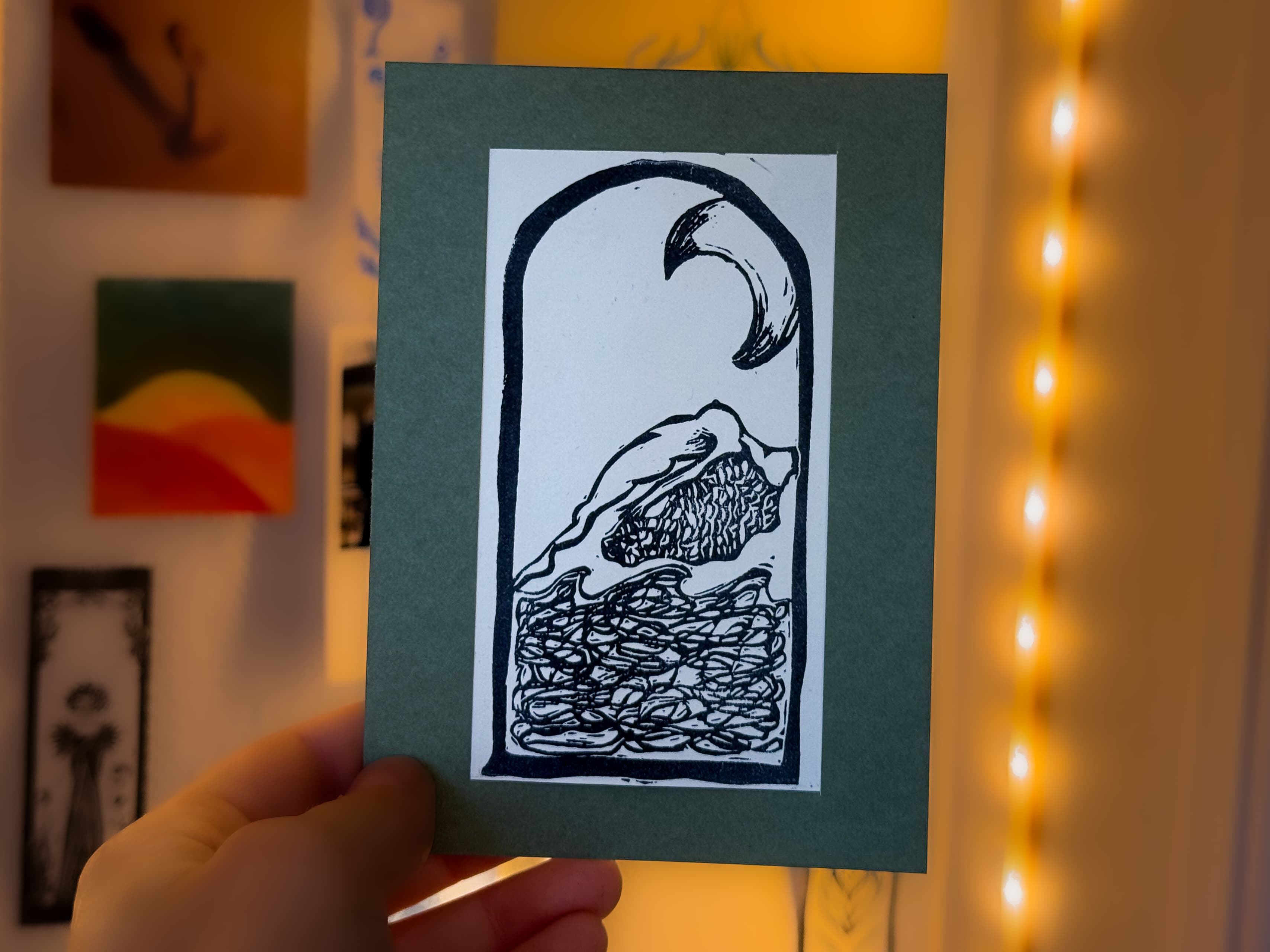 Linogravure Bain de Minuit